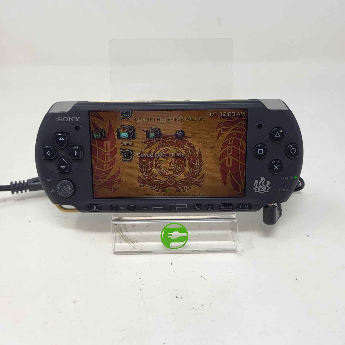Sony PlayStation Portable PSP-3000 Handheld Console Gaming System Only Matte Black & Gold