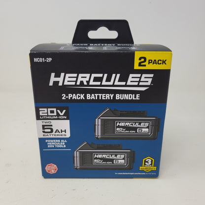 New Hercules HC01-2P 20V 5Ah Lithium-Ion Battery 2-Pack 71271