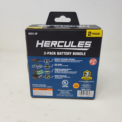 New Hercules HC01-2P 20V 5Ah Lithium-Ion Battery 2-Pack 71271