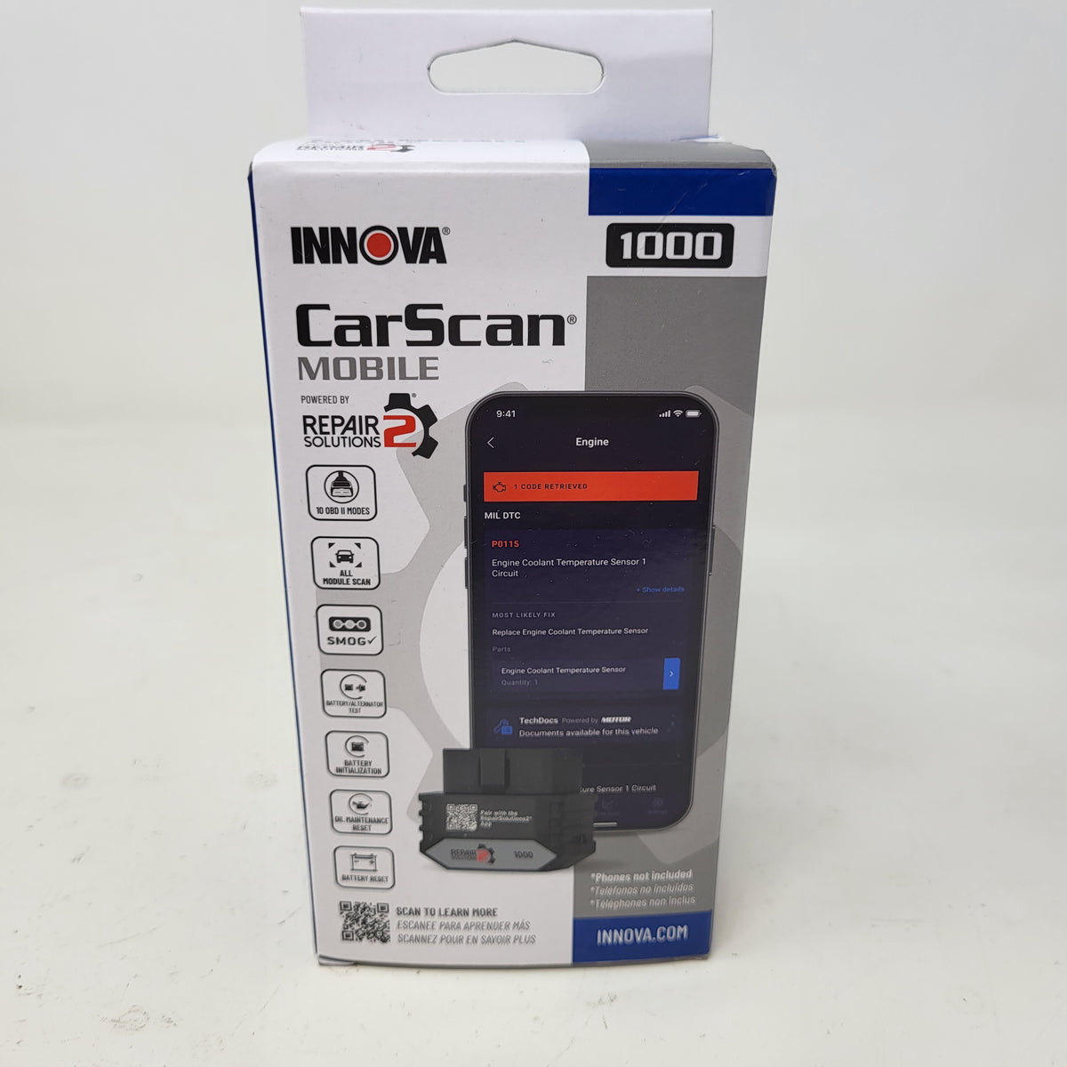 New Innova CarScan Mobile 1000 OBD2 Car Diagnostic Tool Black