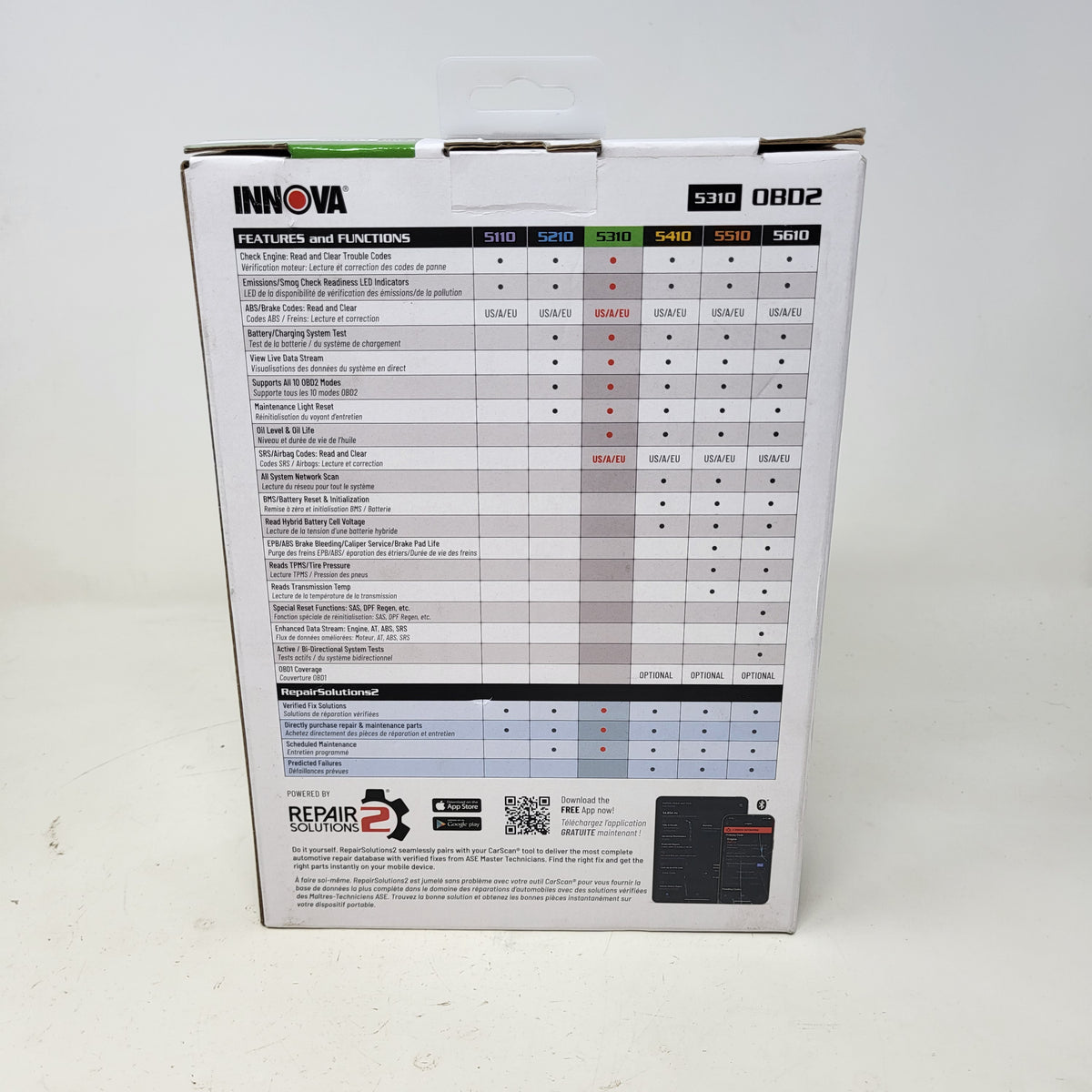 New Innova 5310 OBD2 Automotive Diagnostic Scanner Black