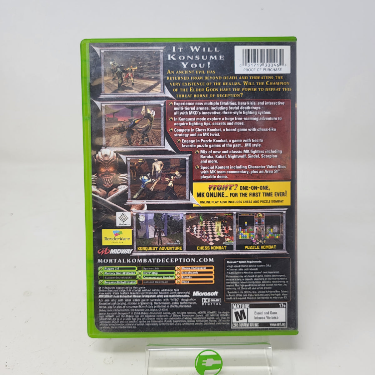 Mortal Kombat Deception (Microsoft Xbox, 2004)
