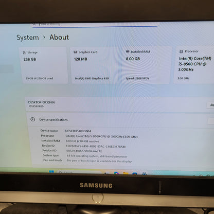 Lenovo ThinkCentre 0ICON14 Core i5-8500 3.00GHz 8GB RAM 256GB SSD