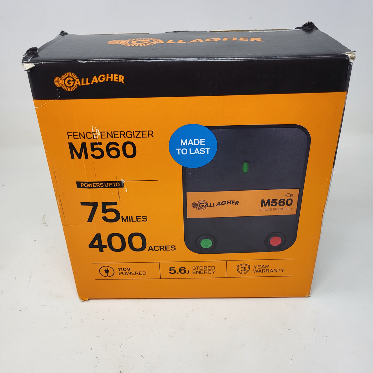 New Gallagher M560 Fence Energizer 75 Miles 400 Acres 110V G323514