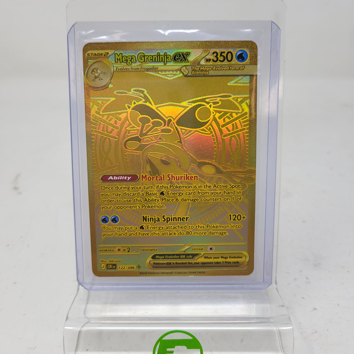 Pokémon Mega Greninja ex 122/086 Chaos Rising Mega Hyper Rare Gold