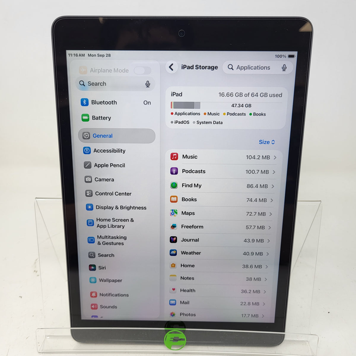WiFi Only Apple iPad 9th Gen 64GB Space Gray MK2K3LL/A