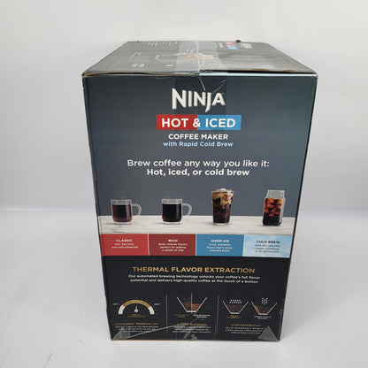 New Ninja Hot & Iced 10-Cup Drip Coffee Maker 4 Brew Styles Rapid Cold Brew 