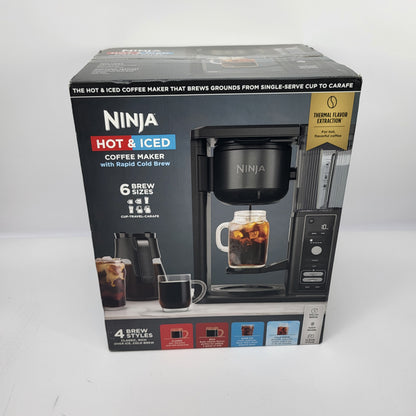 New Ninja Hot & Iced 10-Cup Drip Coffee Maker 4 Brew Styles Rapid Cold Brew 