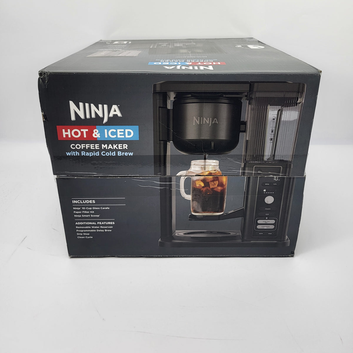 New Ninja Hot & Iced 10-Cup Drip Coffee Maker 4 Brew Styles Rapid Cold Brew 