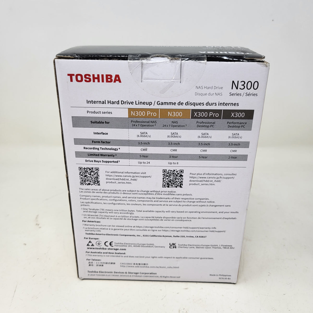 New Toshiba 3.5" N300 Pro 10TB SATA III 6Gbps HDD HDWG71AXZSTA