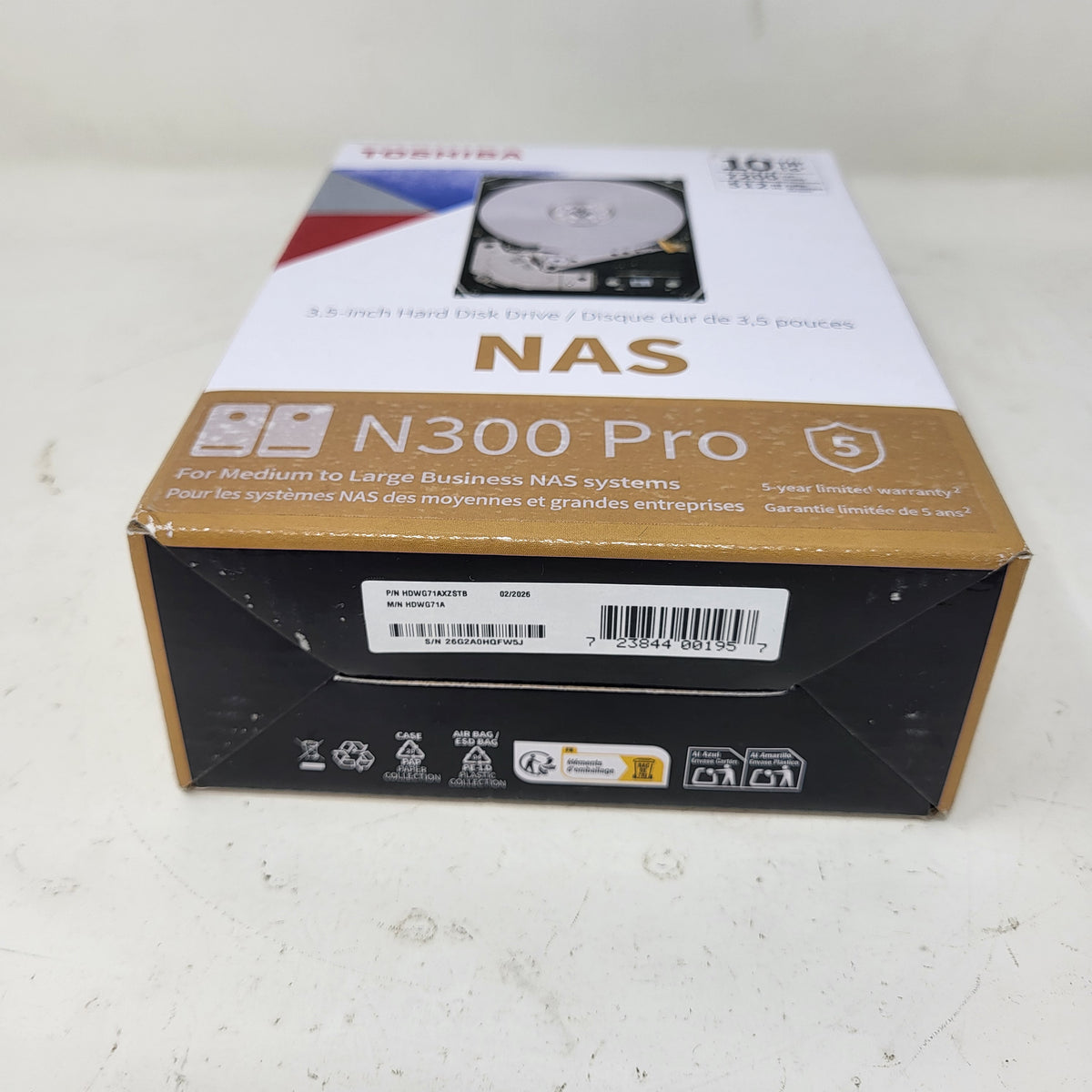 New Toshiba 3.5" N300 Pro 10TB SATA III 6Gbps HDD HDWG71AXZSTA