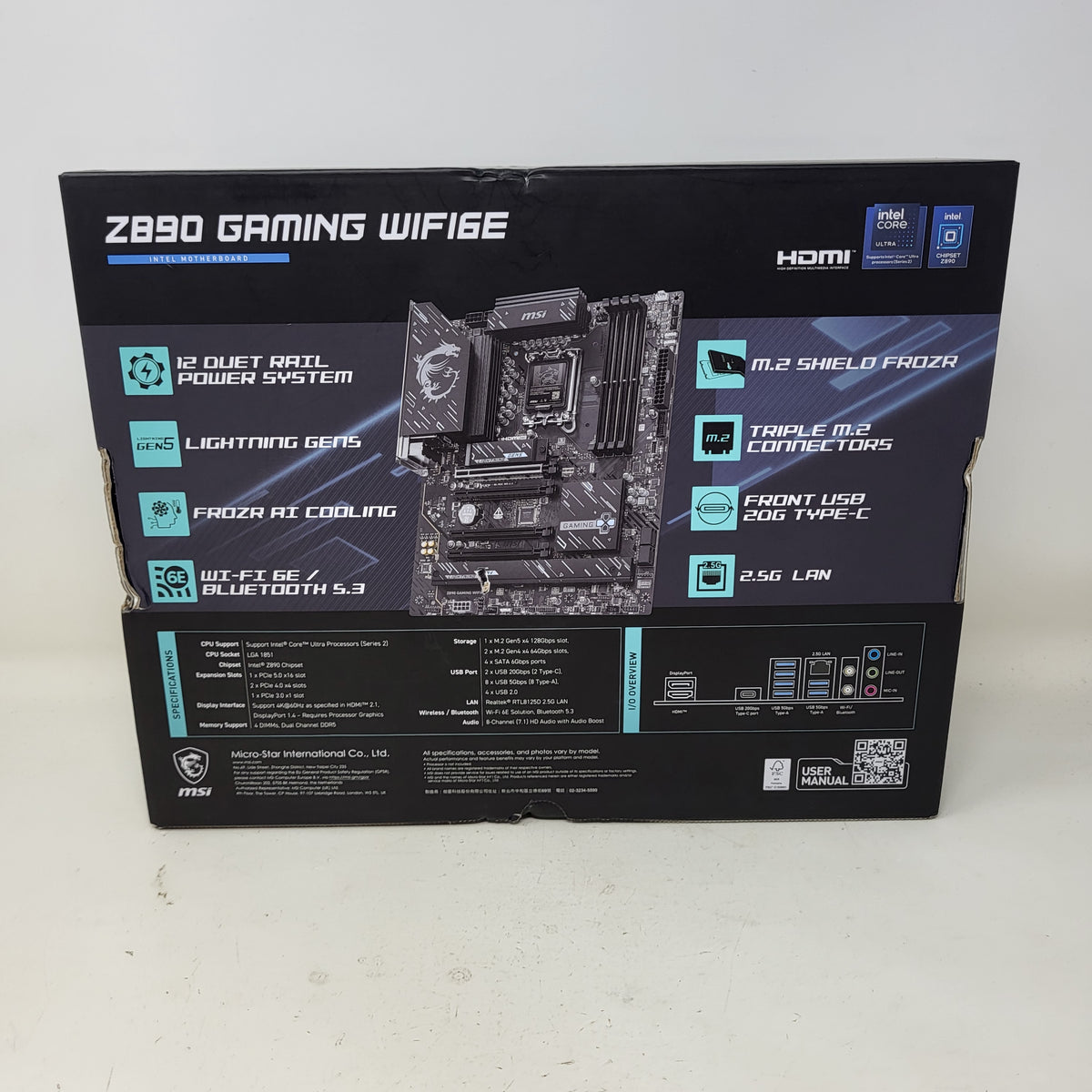 New MSi Z890 Gaming WIFI6E LGA 1851 ATX Intel DDR5 Motherboard