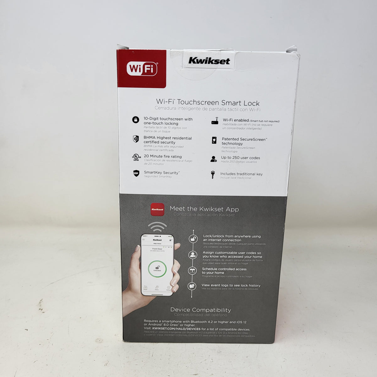  New Kwikset Halo 99390-001 Wi-Fi Touchscreen Smart Lock Satin Nickel