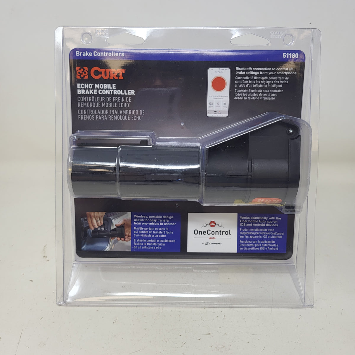 New CURT 51180 Echo Mobile Trailer Brake Controller Bluetooth Wireless 7-Way