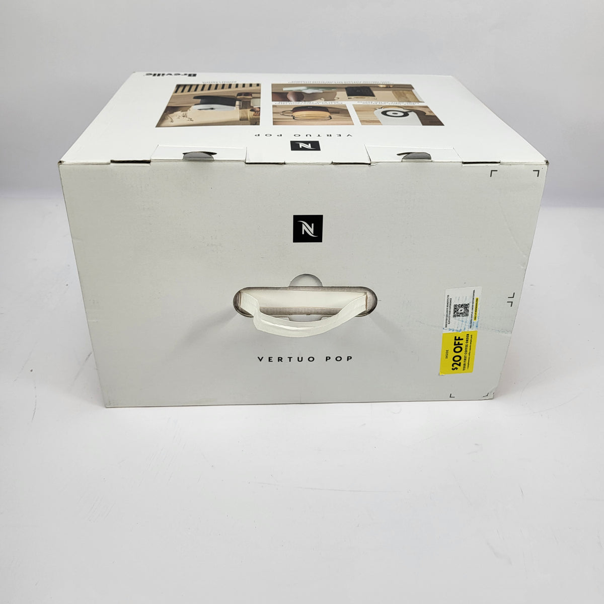 New Nespresso Vertuo Pop+ Coffee Machine by Breville Coconut White BNV120WHT