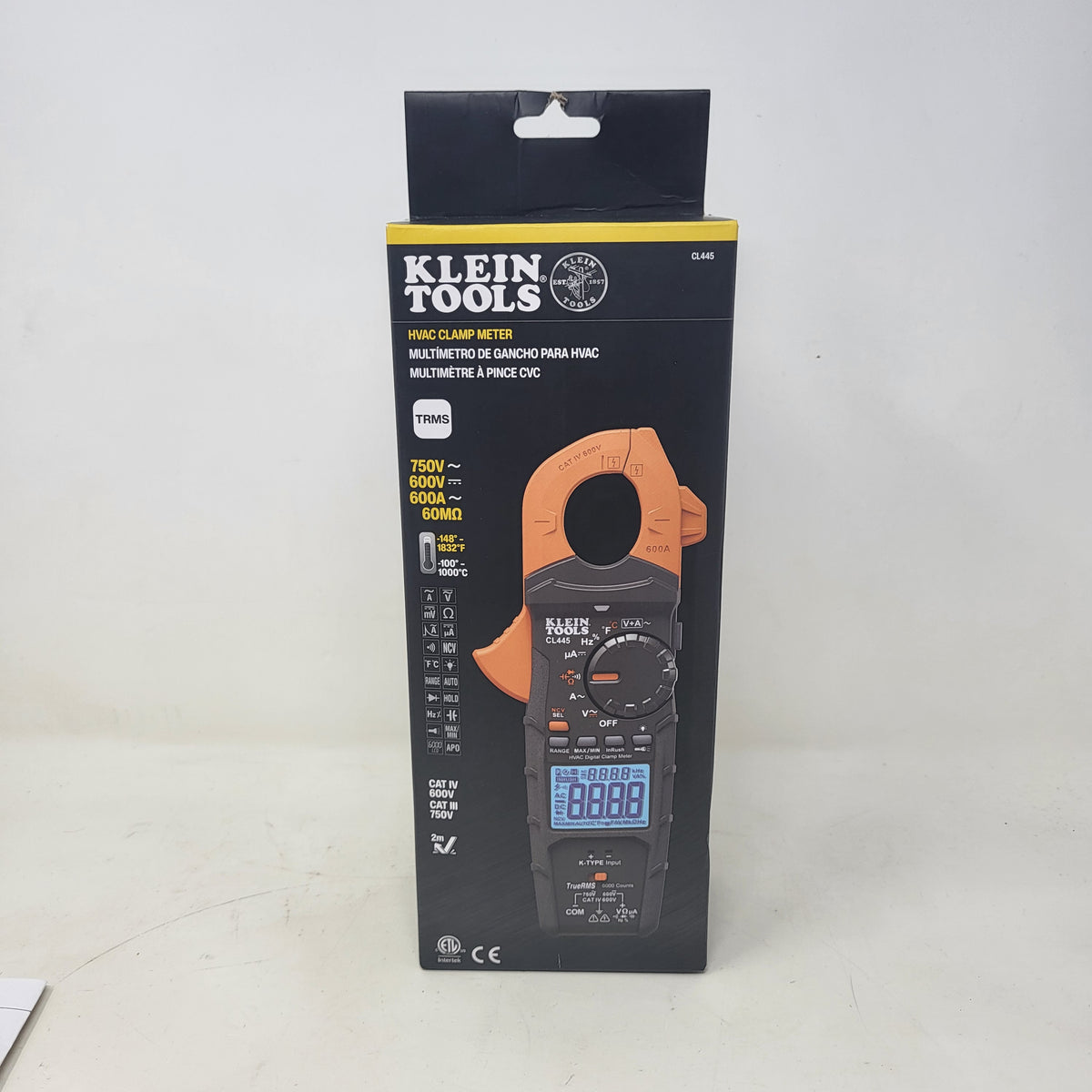 New Klein Tools CL445 750V AC/ 600V DC HVAC Clamp Meter