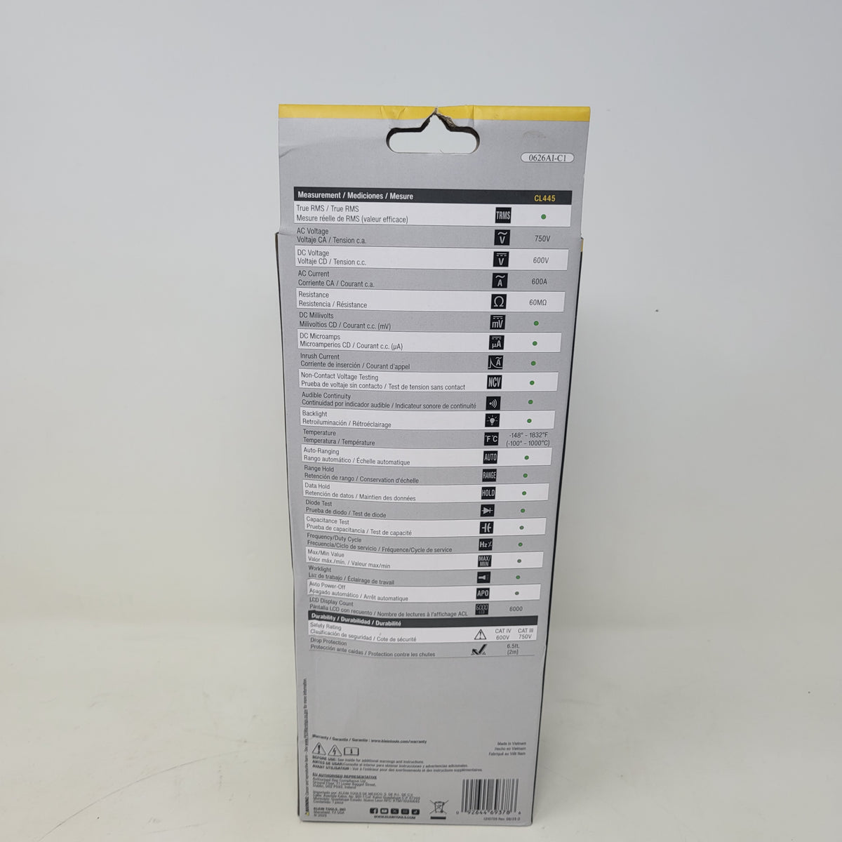 New Klein Tools CL445 750V AC/ 600V DC HVAC Clamp Meter