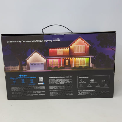 New Govee Permanent Outdoor Lights Elite 100ft Wi-Fi RGBIC LED Black H805A