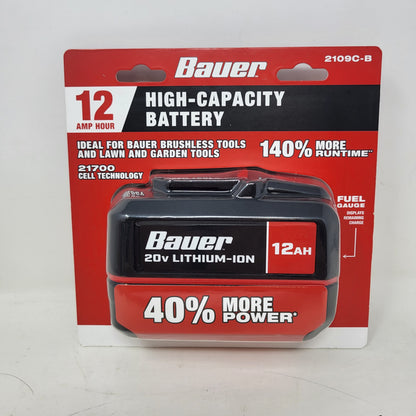 New Bauer 2109C-B - 20V Li-Ion 12Ah High-Capacity Battery Pack Black
