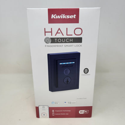 Open Box Kwikset HALO Touch WiFi Fingerprint Smart Door Lock Deadbolt Matte Black