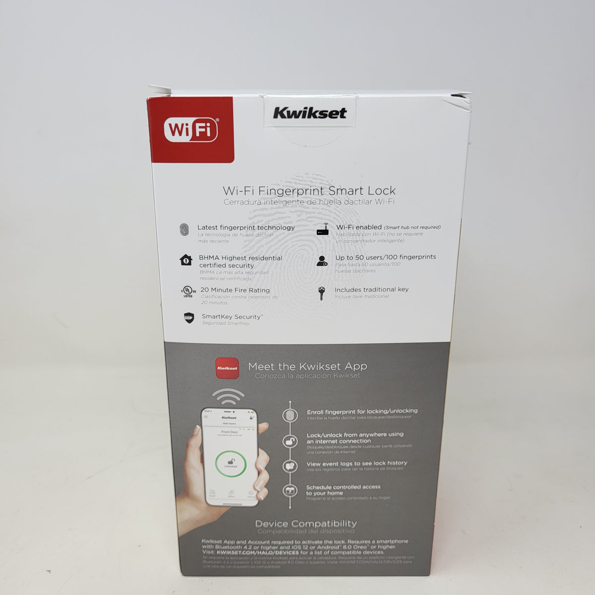 Open Box Kwikset HALO Touch WiFi Fingerprint Smart Door Lock Deadbolt Matte Black