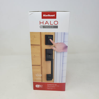 Open Box Kwikset HALO Touch WiFi Fingerprint Smart Door Lock Deadbolt Matte Black