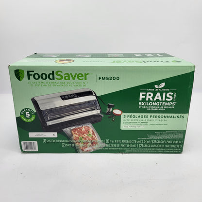 New FoodSaver FM5200 Series 2-in-1 Vacuum Sealing System for Food Preservation