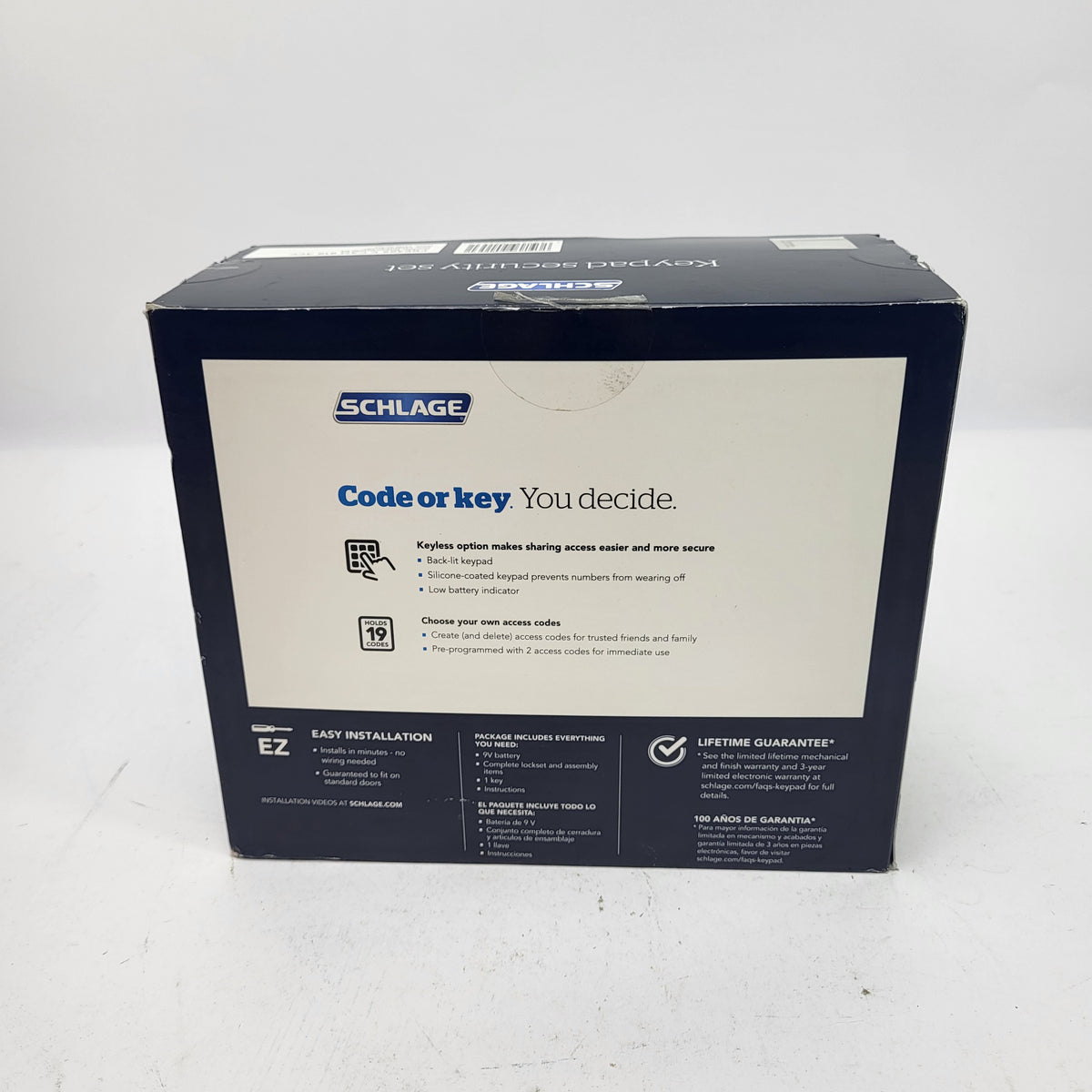 New Schlage Keypad Security Set Lever Combination Lock Set Satin Nickel