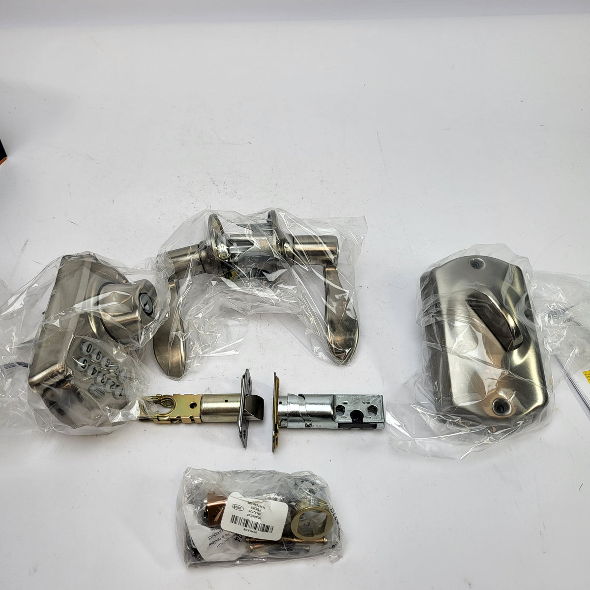 New Schlage Keypad Security Set Lever Combination Lock Set Satin Nickel