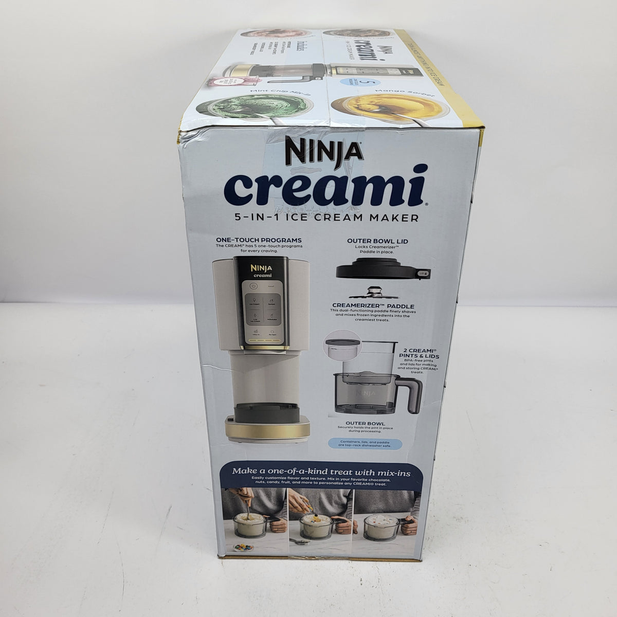 New Ninja NC350 32 oz Ice Cream & Frozen Treat Maker Silver / White
