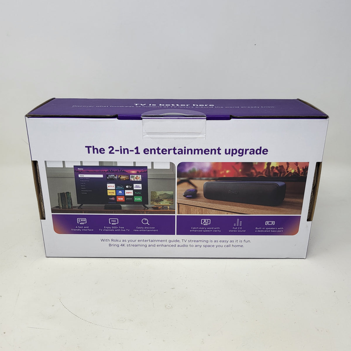 New Roku Streambar SE 2-in-1 TV Soundbar 9104RW