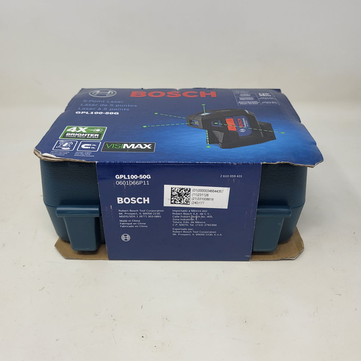 New Bosch GPL100-50G 5-Point Green Beam Laser Level 125 ft, 4X Brighter