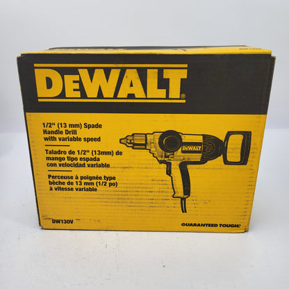 New Dewalt Electric Drill Spade Handle, 1/2-Inch, 9-Amp DW130V