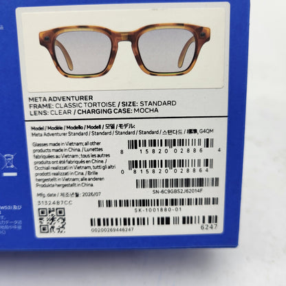 New Meta Adventurer Classic Tortoise Standard AI Smart Glasses
