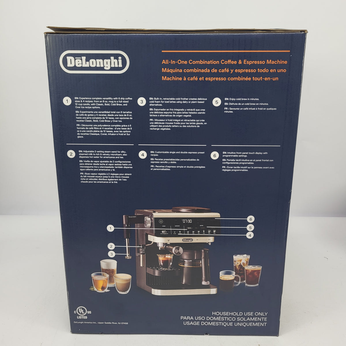 New De'Longhi All in One Combination Coffee & Espresso Machine COM630BK