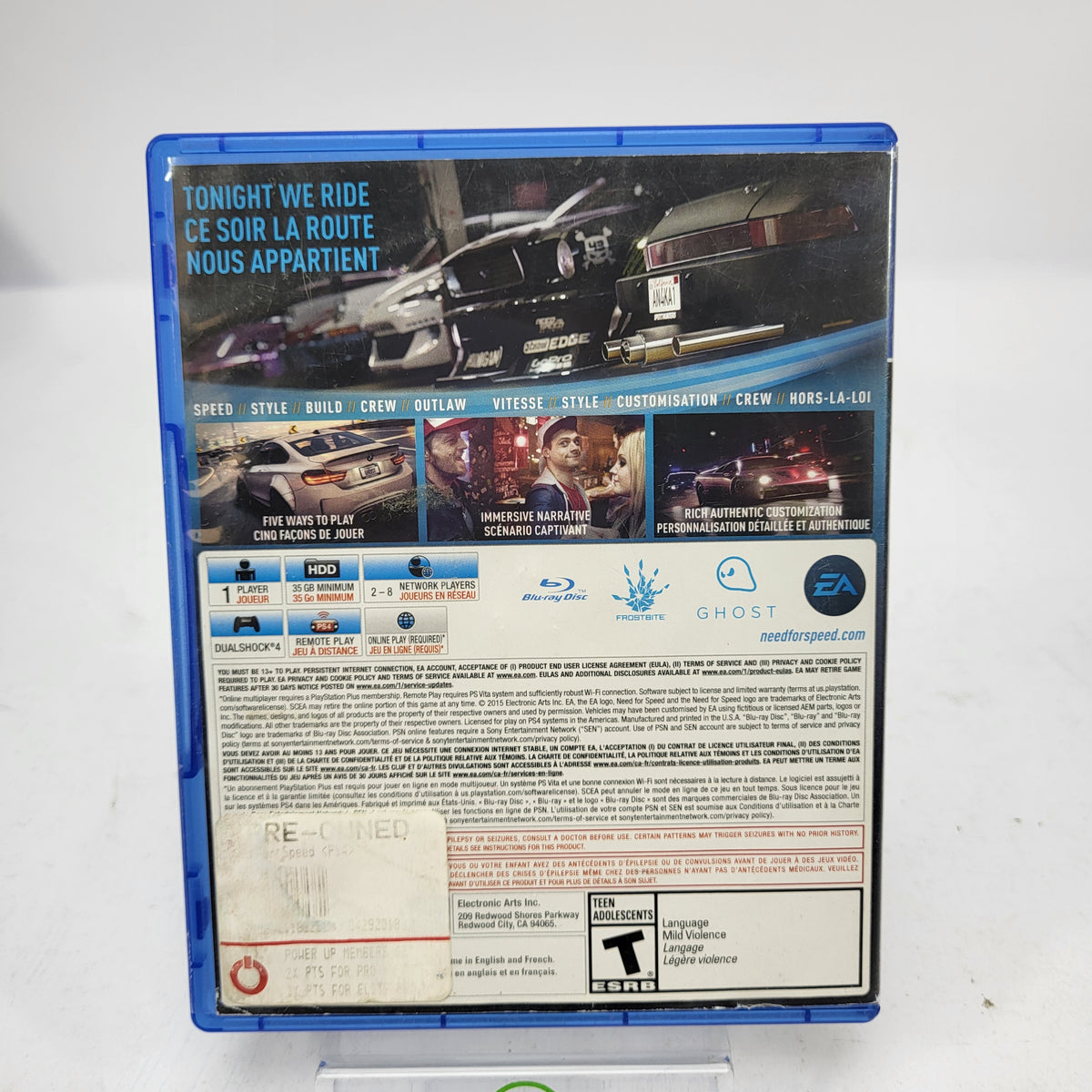 Need for Speed (Sony PlayStation 4 PS4, 2015)