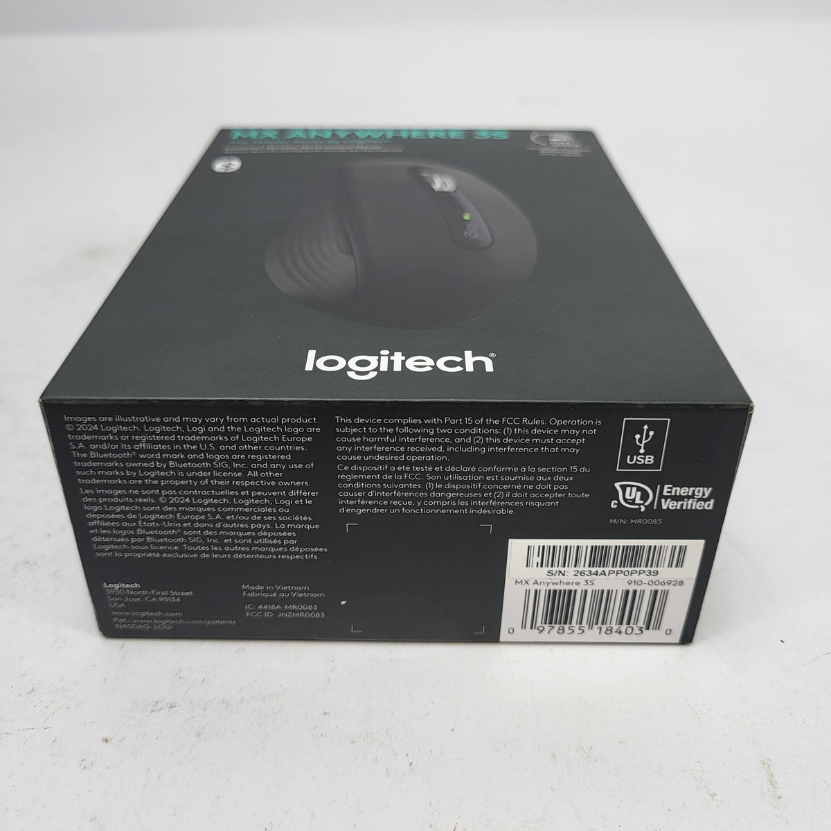 New Logitech MX Anywhere 3S 910-006928 Wireless Mouse Black