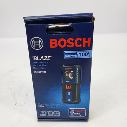 New Bosch Blaze 100ft Backlit Laser Measure GLM100-23