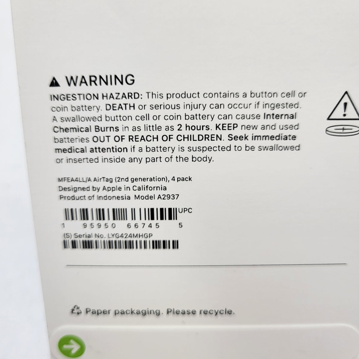 New Apple Airtag (2nd Gen) 4 Pack White MFEA4LL/A 