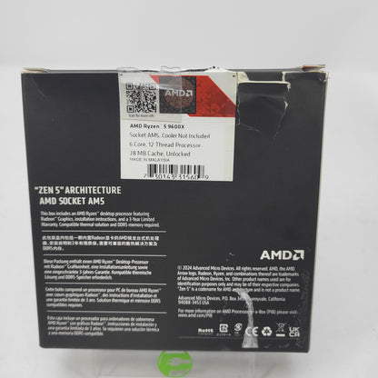 New AMD Ryzen 5 9600X 3.90GHz 6 Core 100-000001405 12 Thread AM5