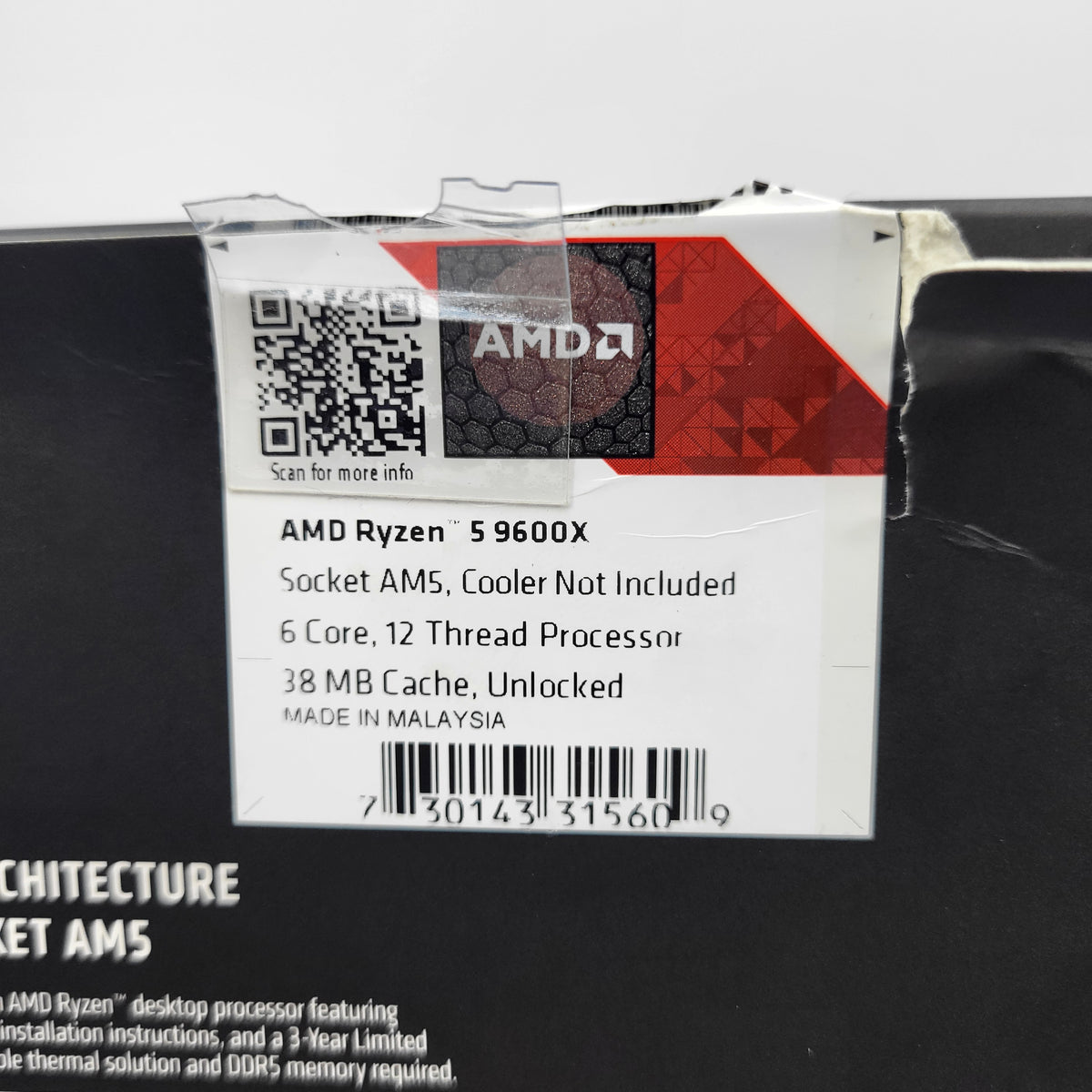 New AMD Ryzen 5 9600X 3.90GHz 6 Core 100-000001405 12 Thread AM5