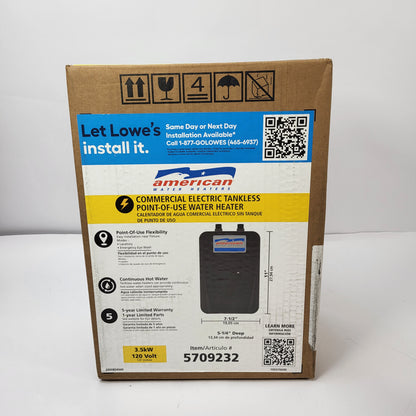 American Water Heater Commercial 3500W Tankless Point Electric UPVM-35K