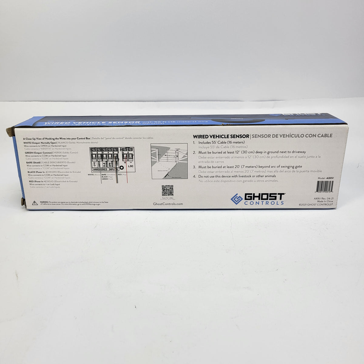 New Ghost Controls AXXV Wired Vehicle Sensor w/ 55 ft. Cable for Automatic Gate