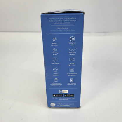 New Feit Electric CAM/DOOR/WIFI/BATG2 Smart Video Doorbell 1080p