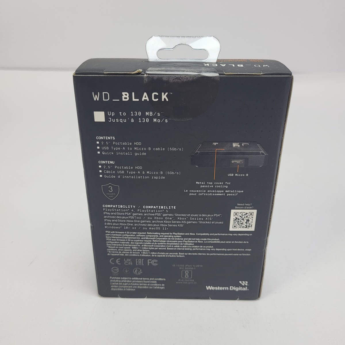 New WD External BLACK P10 Game Drive 5TB USB 3.2 Gen 1 HDD WDBA3A0050BBK-WEWM