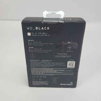 New WD External BLACK P10 Game Drive 5TB USB 3.2 Gen 1 HDD WDBA3A0050BBK-WEWM