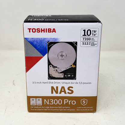 New Toshiba 3.5" N300 Pro 10TB SATA III 6Gbps HDD HDWG71AXZSTA