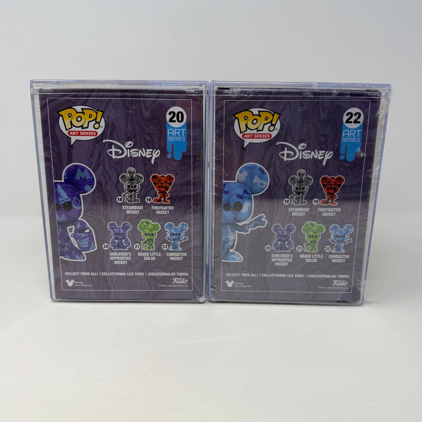 Lot of 2 Funko Pop! Sorcerer's Apprentice & Conductor Mickey  Collectible Figures 20 & 22