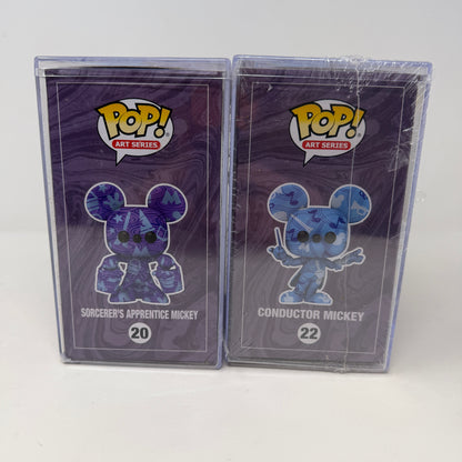 Lot of 2 Funko Pop! Sorcerer's Apprentice & Conductor Mickey  Collectible Figures 20 & 22