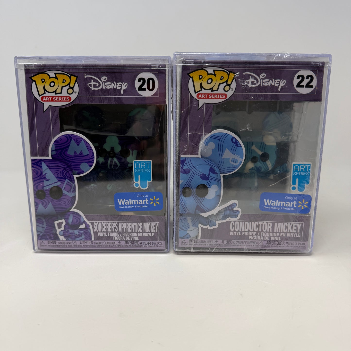 Lot of 2 Funko Pop! Sorcerer's Apprentice & Conductor Mickey  Collectible Figures 20 & 22